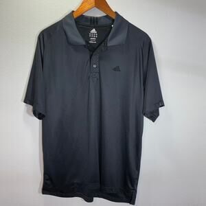Adidas Men’s Black Polo Shirt Size L Performance Golf Activewear Logo